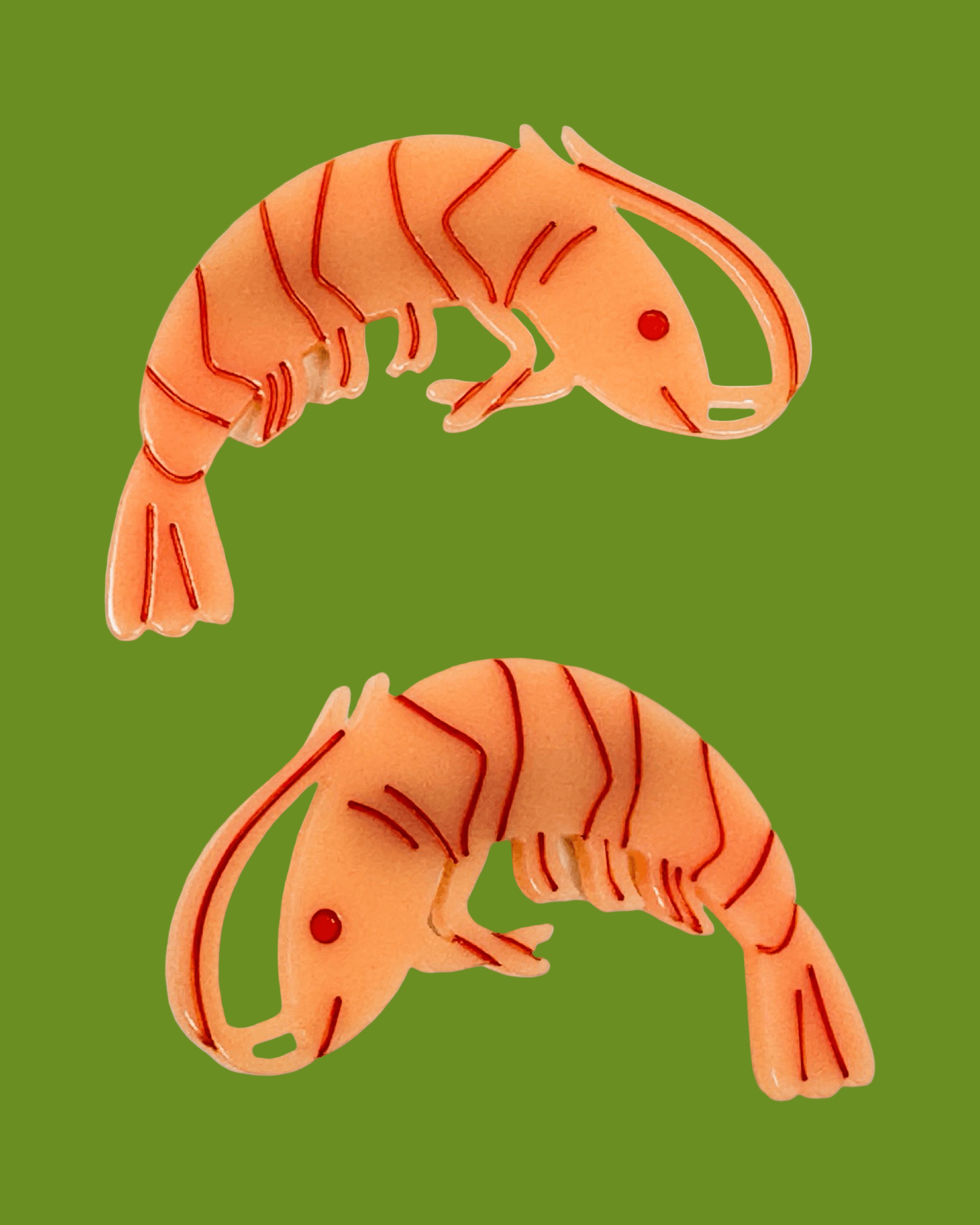 Shrimp Alligator Hair Clip Set