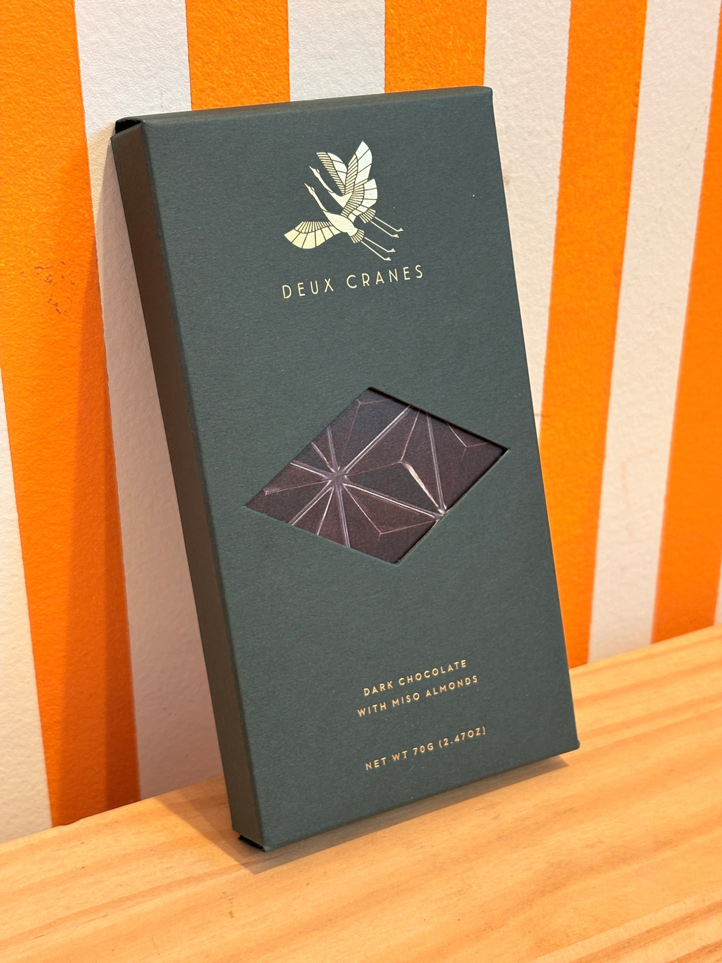 Deux Cranes Dark Chocolate with Miso Almonds (Dairy Free)