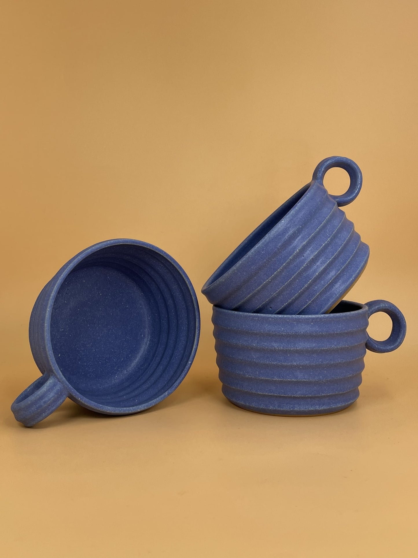 Lo-Fi Potter Wavy Blue Coffee Cup