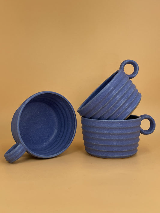 Lo-Fi Potter Wavy Coffee Cup | Blue