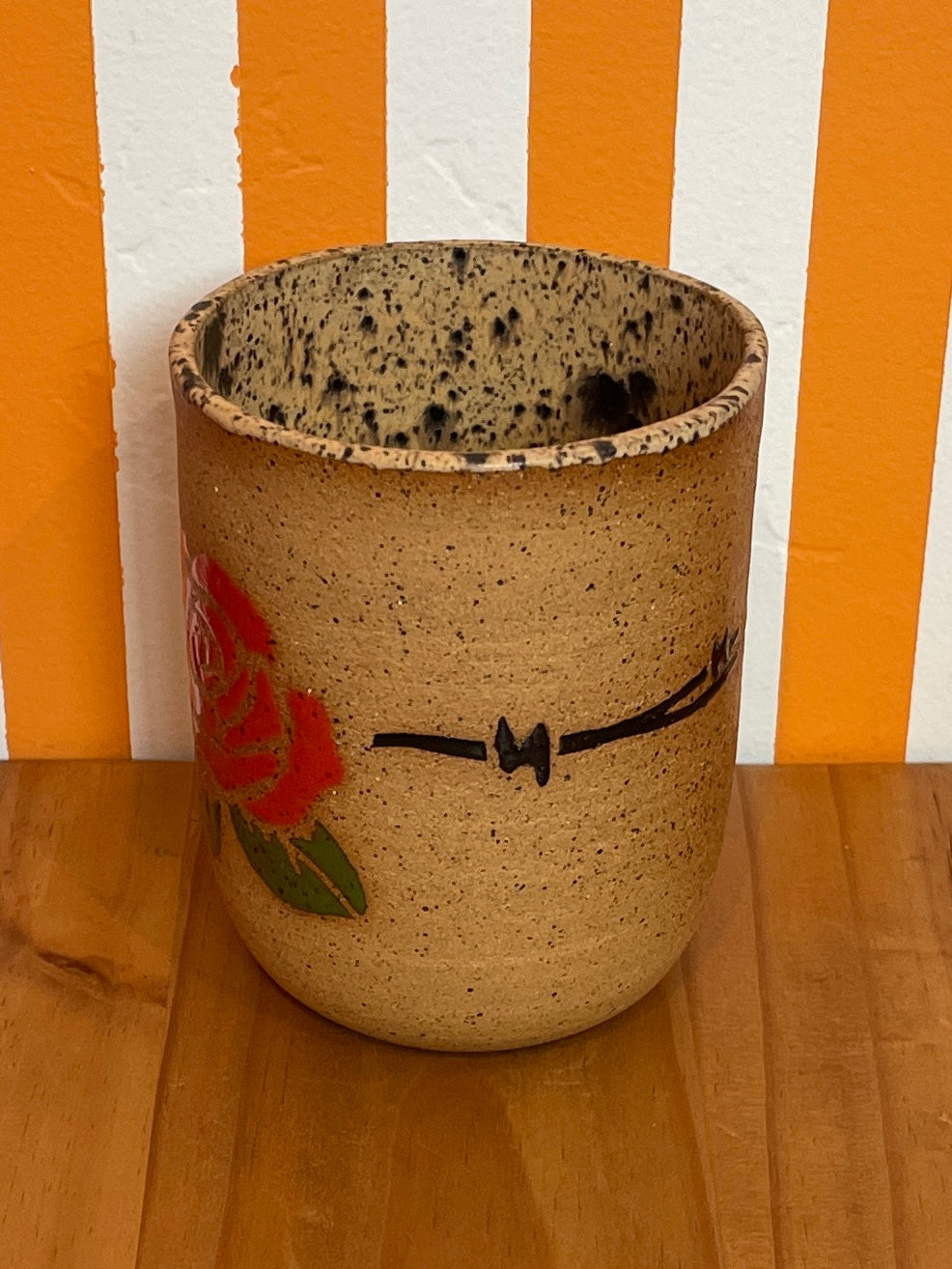 Mellow Ceramics Cup | Barbed Wire + Rose