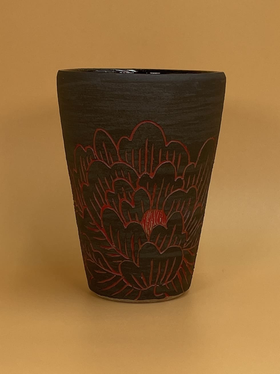 Katie Francis Carved Flower Tumbler | Red
