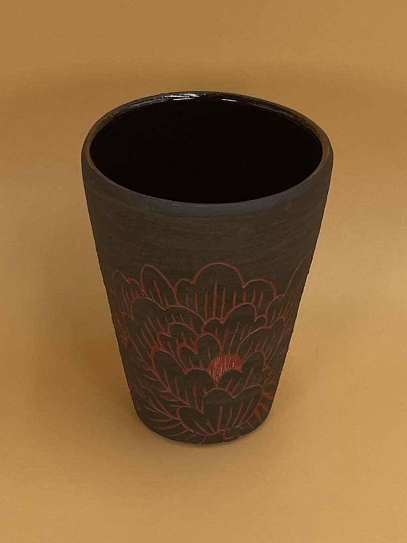 Katie Francis Carved Flower Tumbler | Red