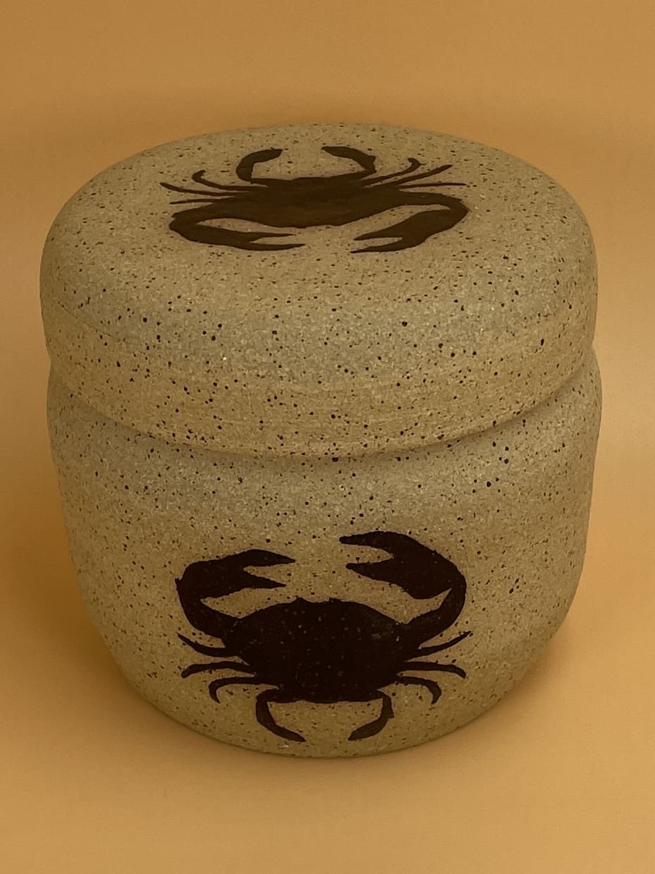 Black Slip Babes Crab Jar with Lid