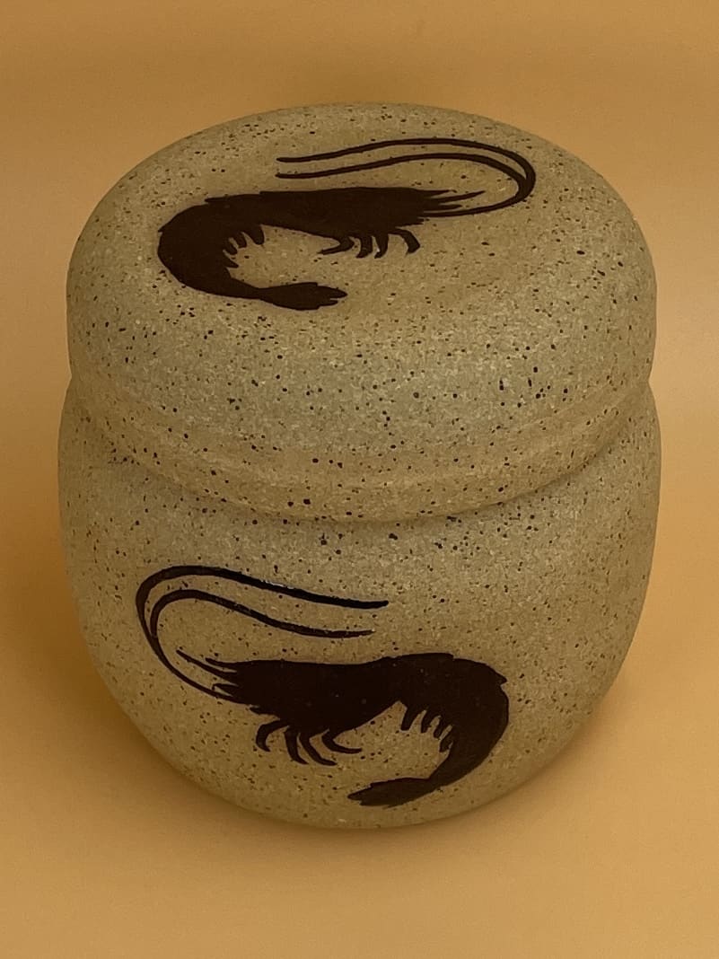 Black Slip Babes Shrimp Jar with Lid