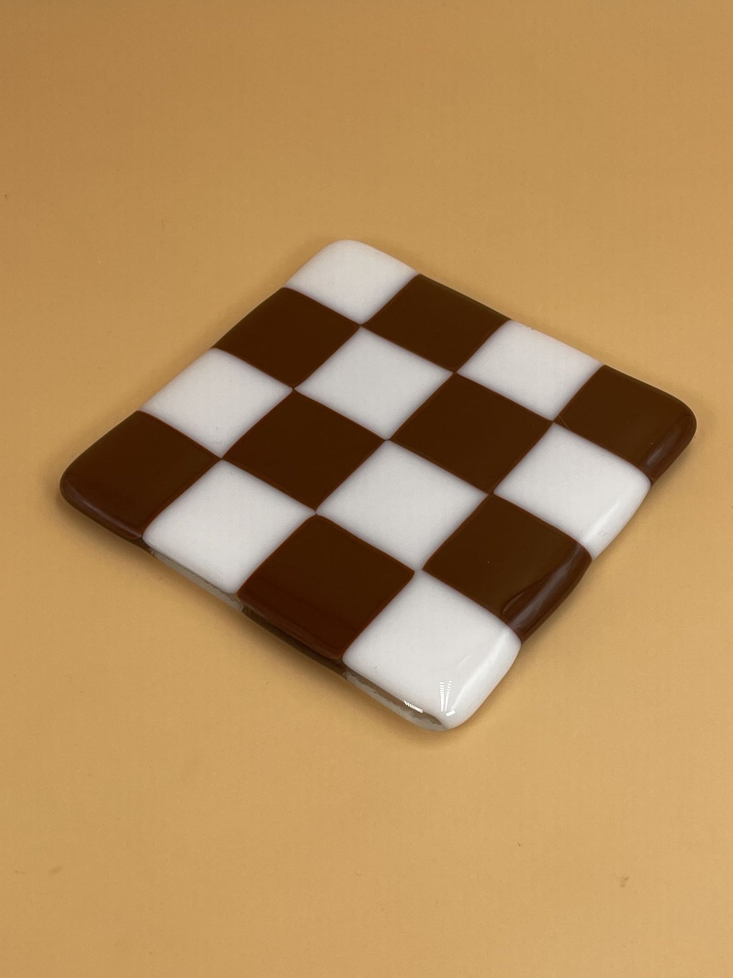 Art Schoool Dropout Infused Glass Coaster | Brown + White