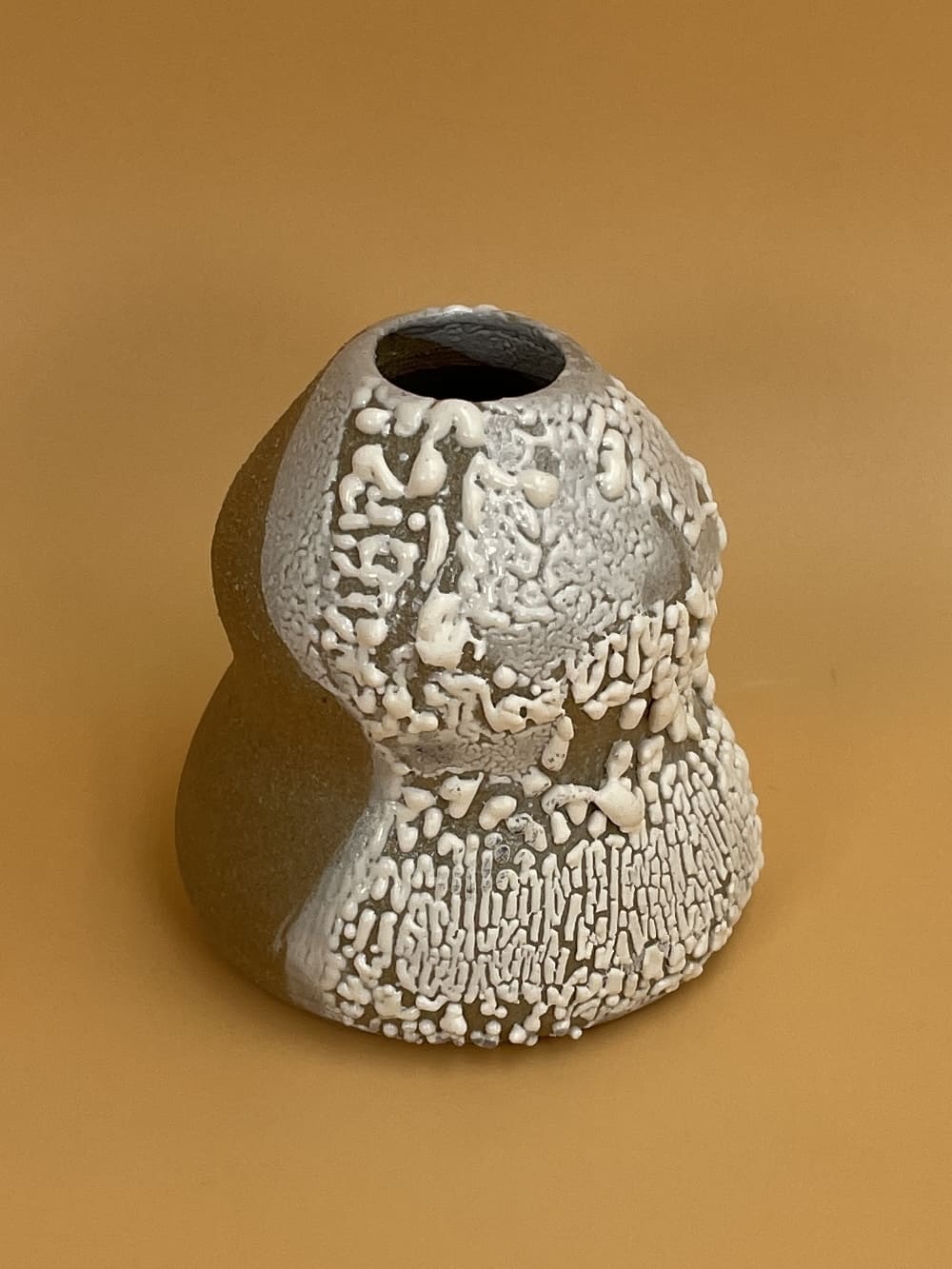 Wavy Fingers Beaded Small Vase | Moroccan Sand