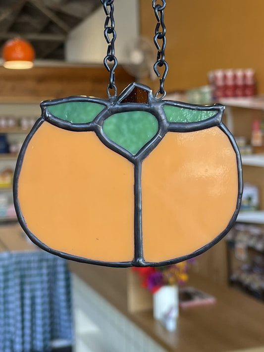 Botanic Beetle Stained Glass Hanging | Persimmon