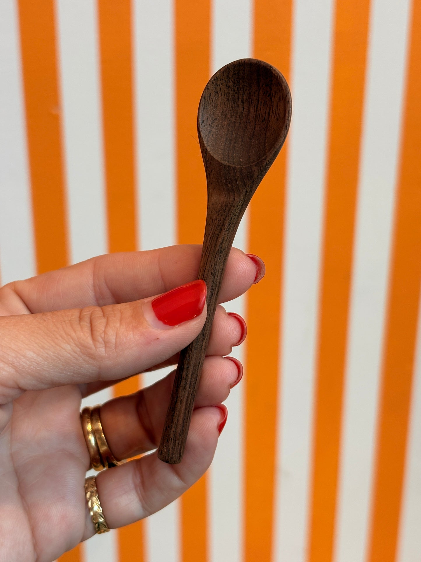 Walnut Tiny Spoon 4"