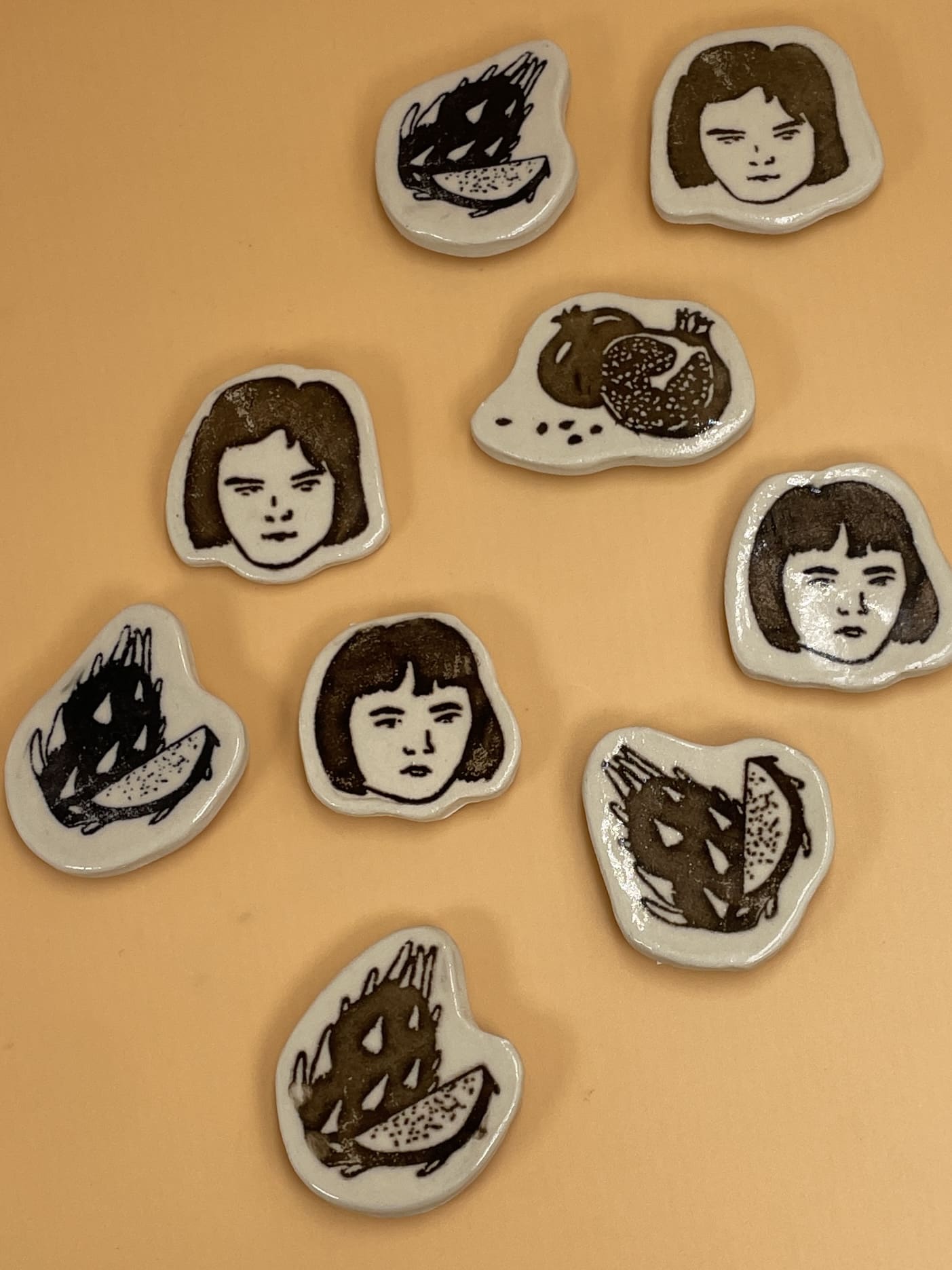 Black Slip Babes Ceramic Magnet