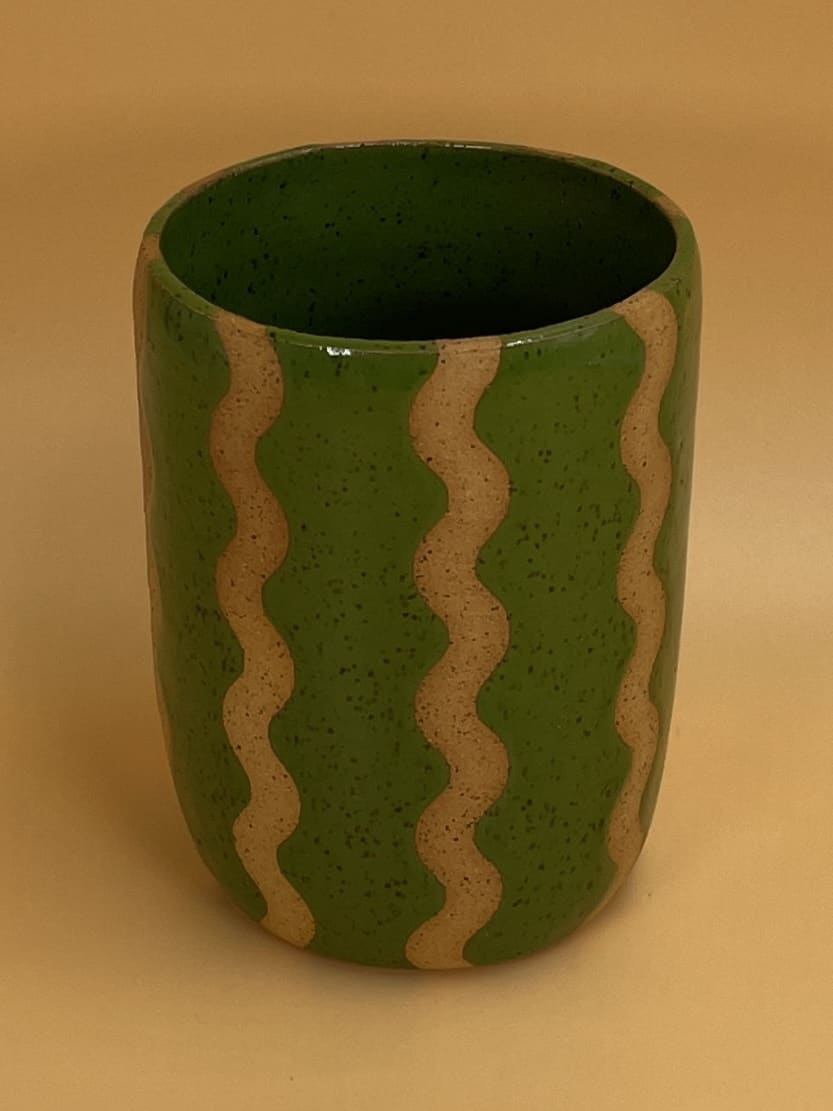 Mellow Ceramics Wiggle Cup | Green