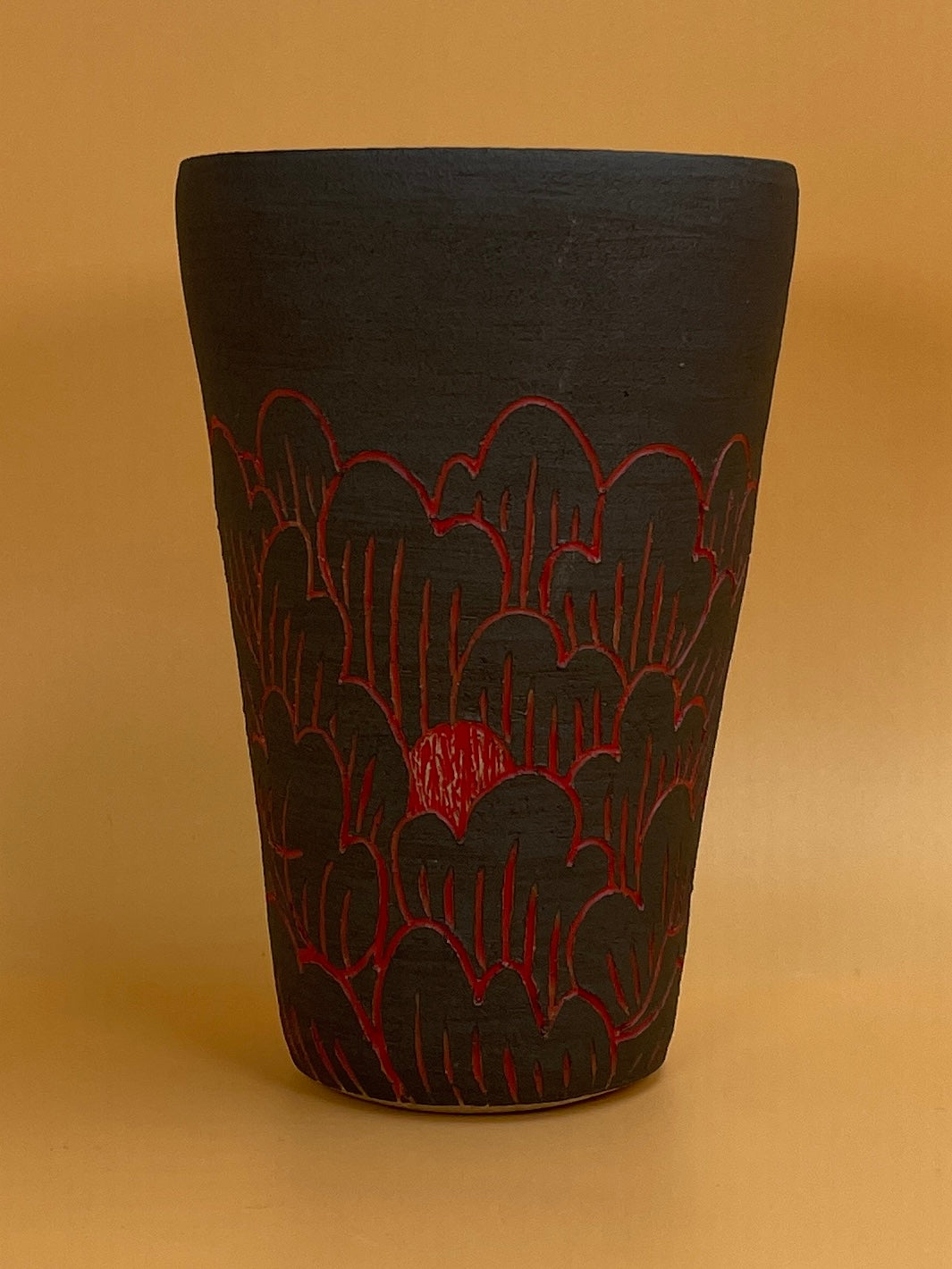 Katie Francis Carved Flower Tumbler | Red