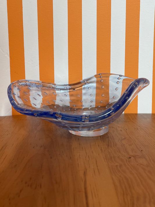 Vintage Glass Wavy Dish