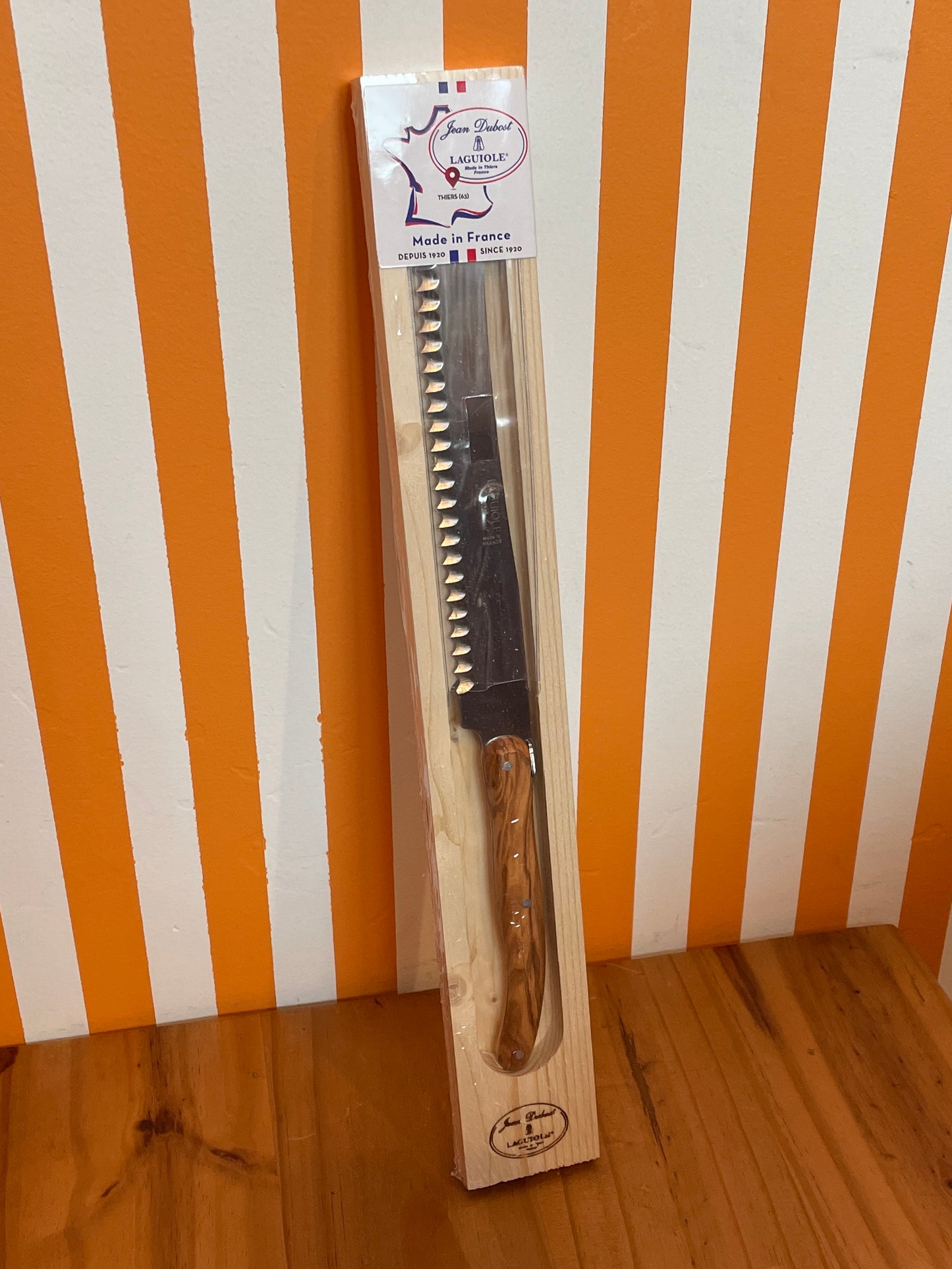 Jean Dubost Bread Knife Olive Wood