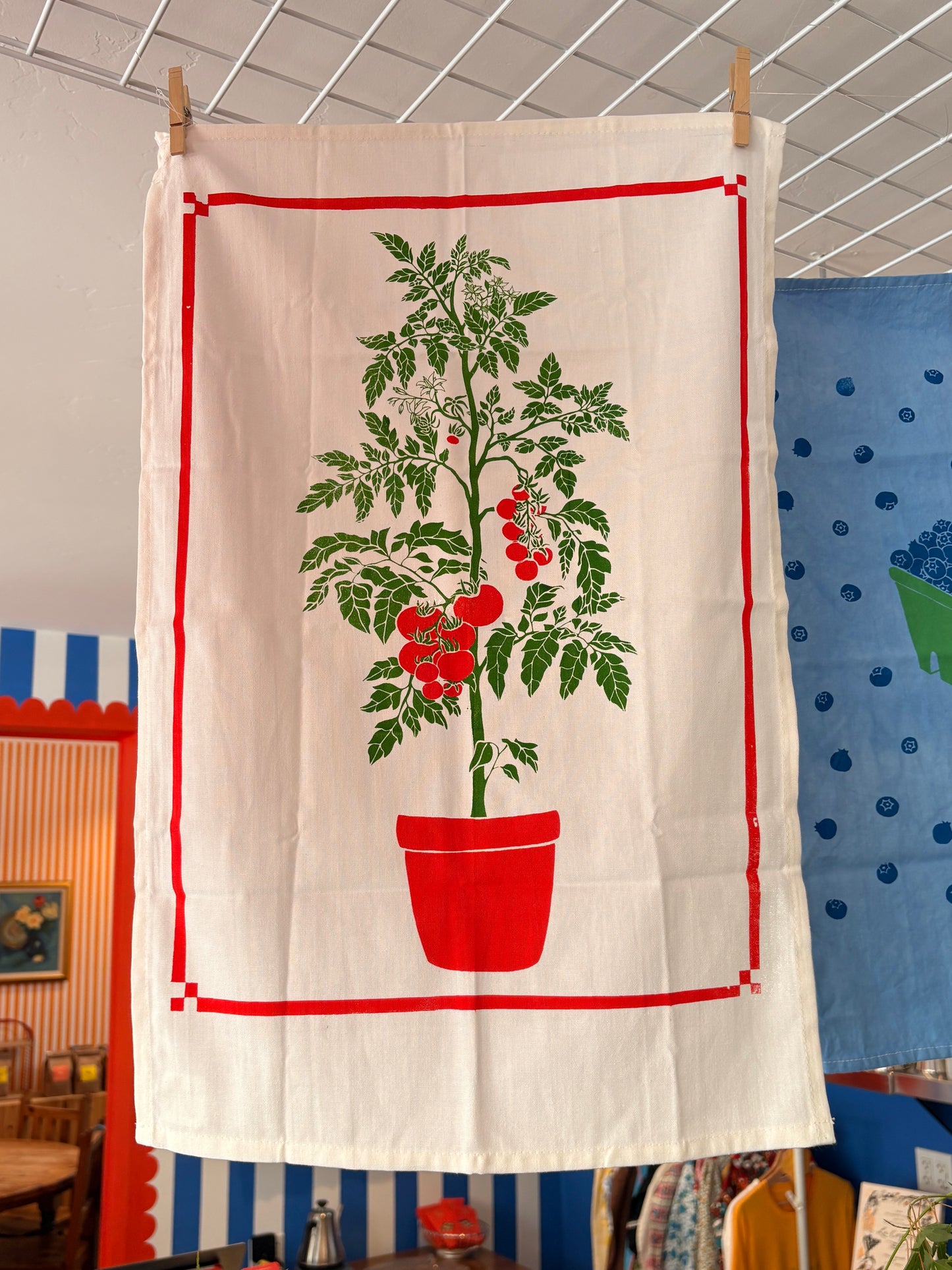 Hand Screen Printed Tea Towel | Tomatoes