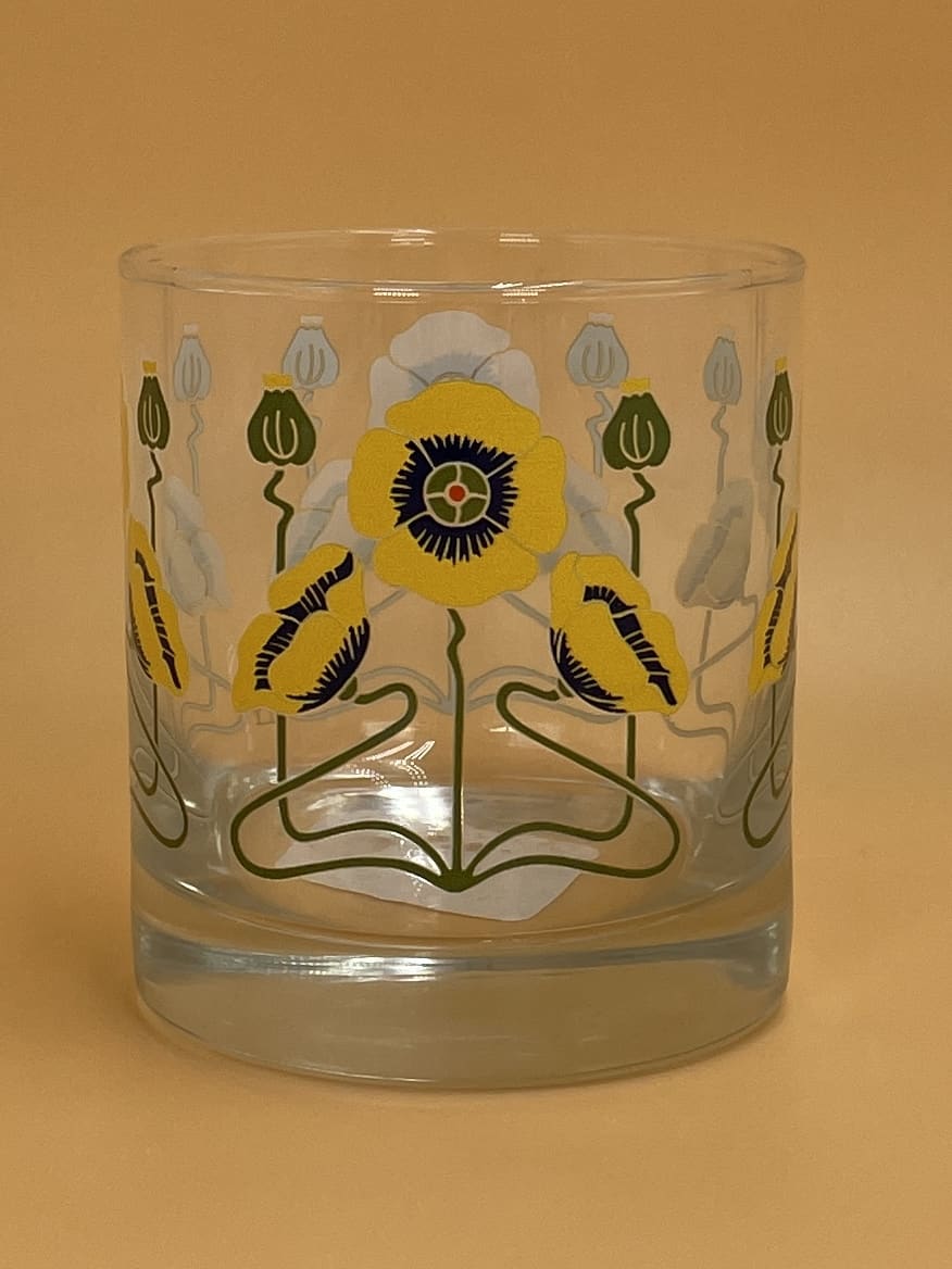 Golden Poppy Rocks Glass