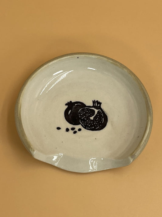 Black Slip Babes Spoon Rest | Pomegranate