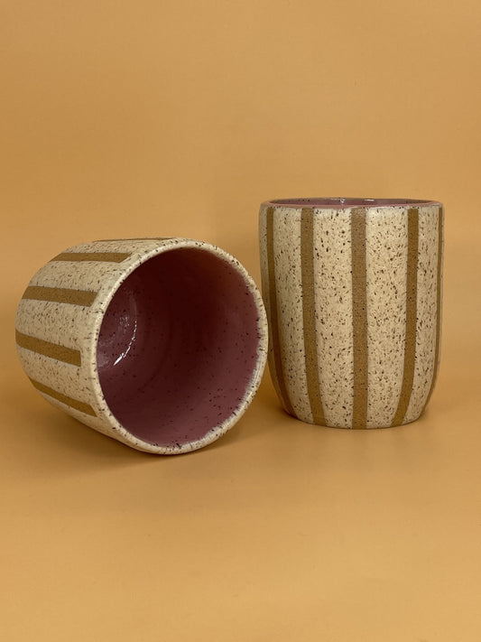 Mellow Ceramics Cup | Cream Stripes