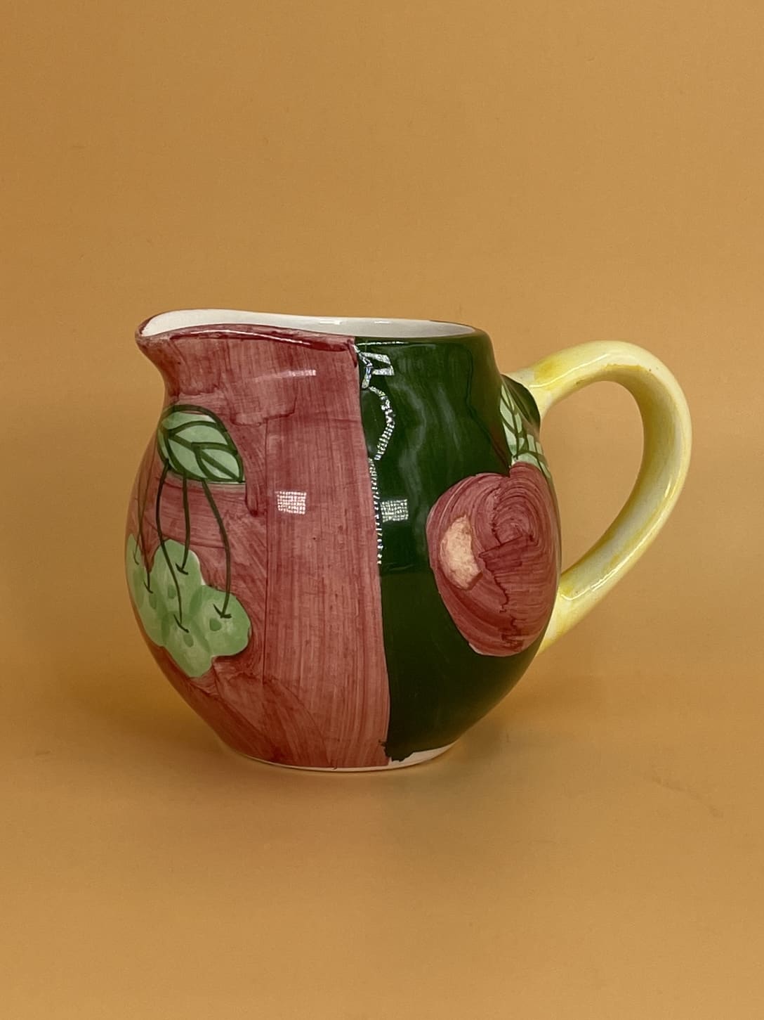 Vintage Hand Painted Fruit Small Pitcher / Creamer