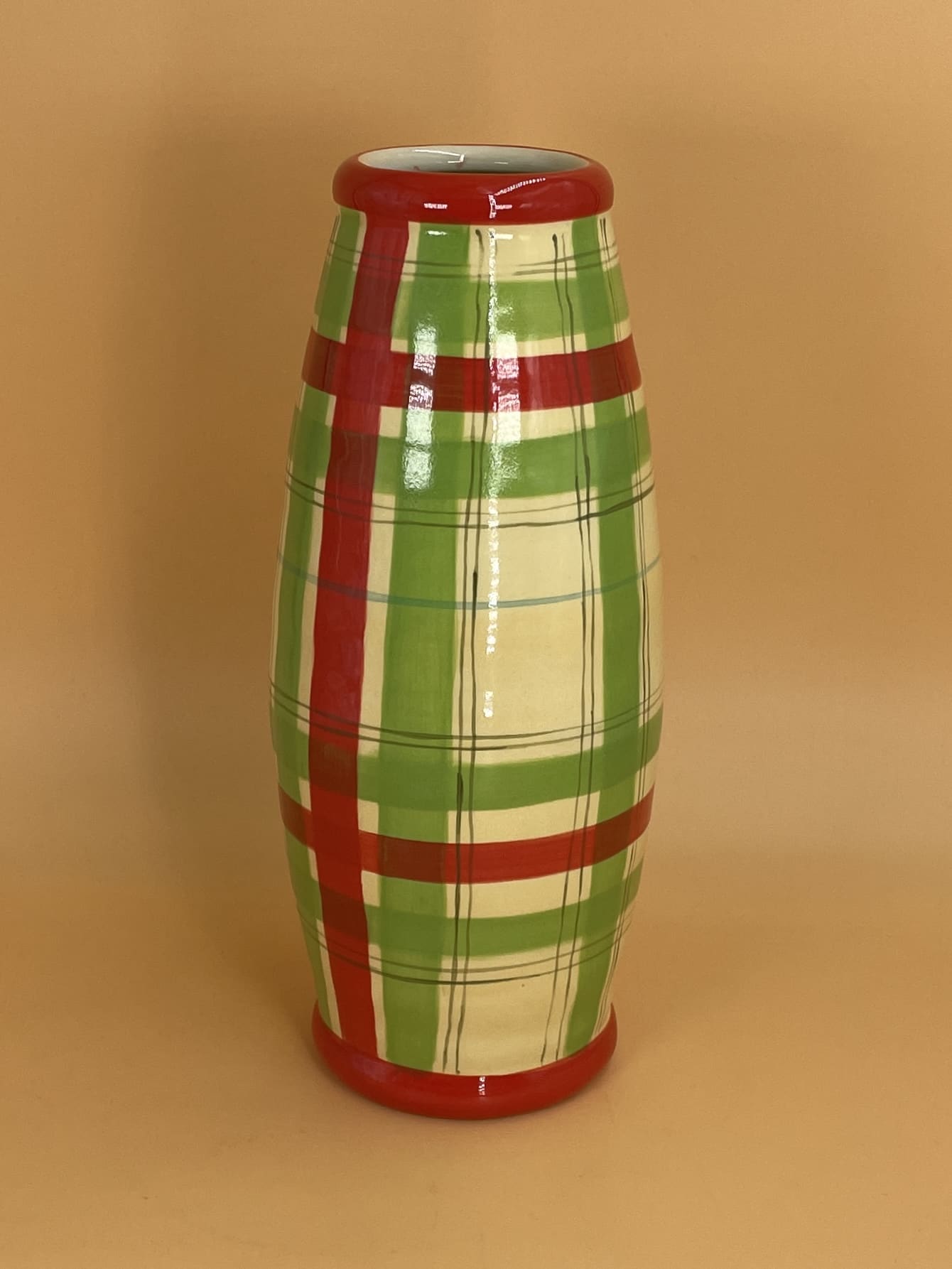 Vintage Plaid Vase