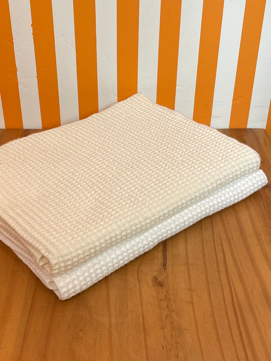 Hawkins New York Waffle Dish Towel Set | Ivory + White