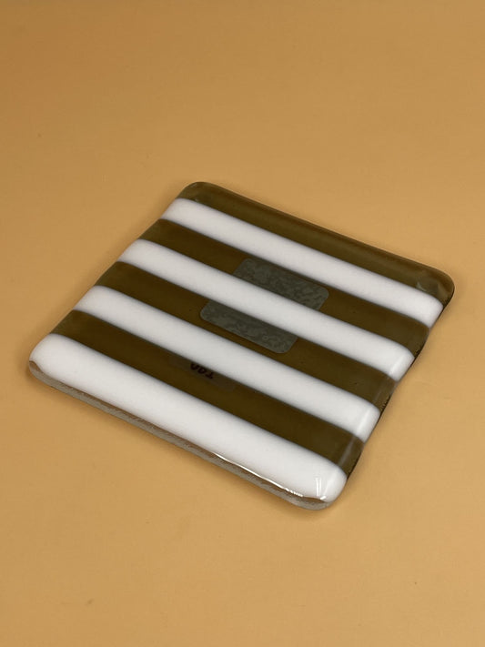 Art Schoool Dropout Infused Glass Coaster | Smoke + White Stripe