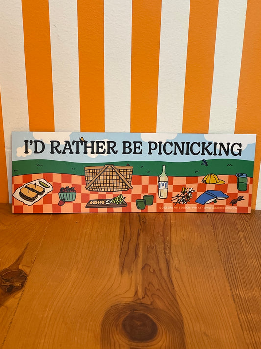 Bumper Magnet | I'd Rather Be Picnicking