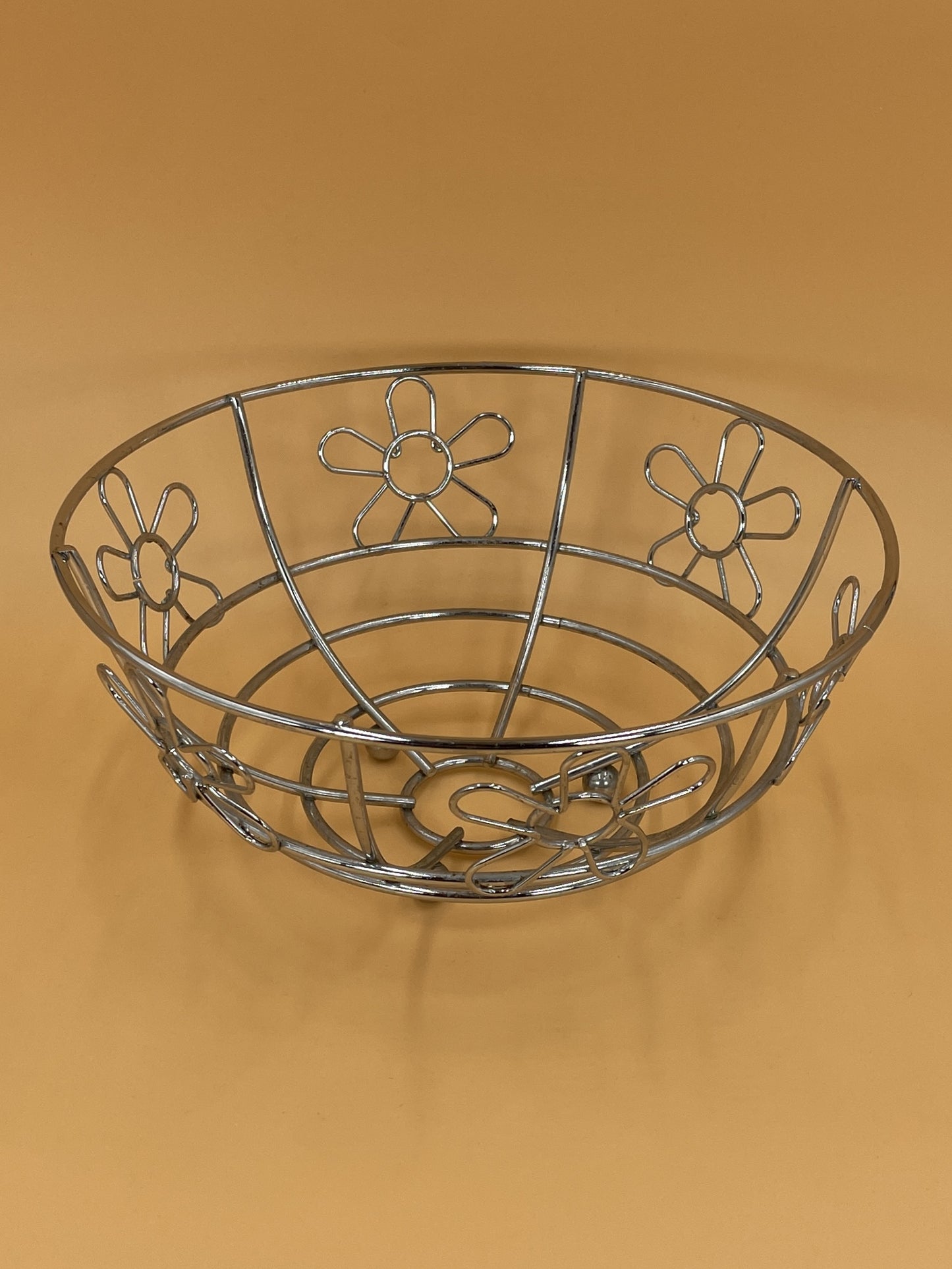 Vintage Chrome Fruit Basket