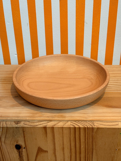Beech Wood Shallow Serving / Fruit Bowl