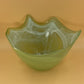 Wavy Green Glass Bowl