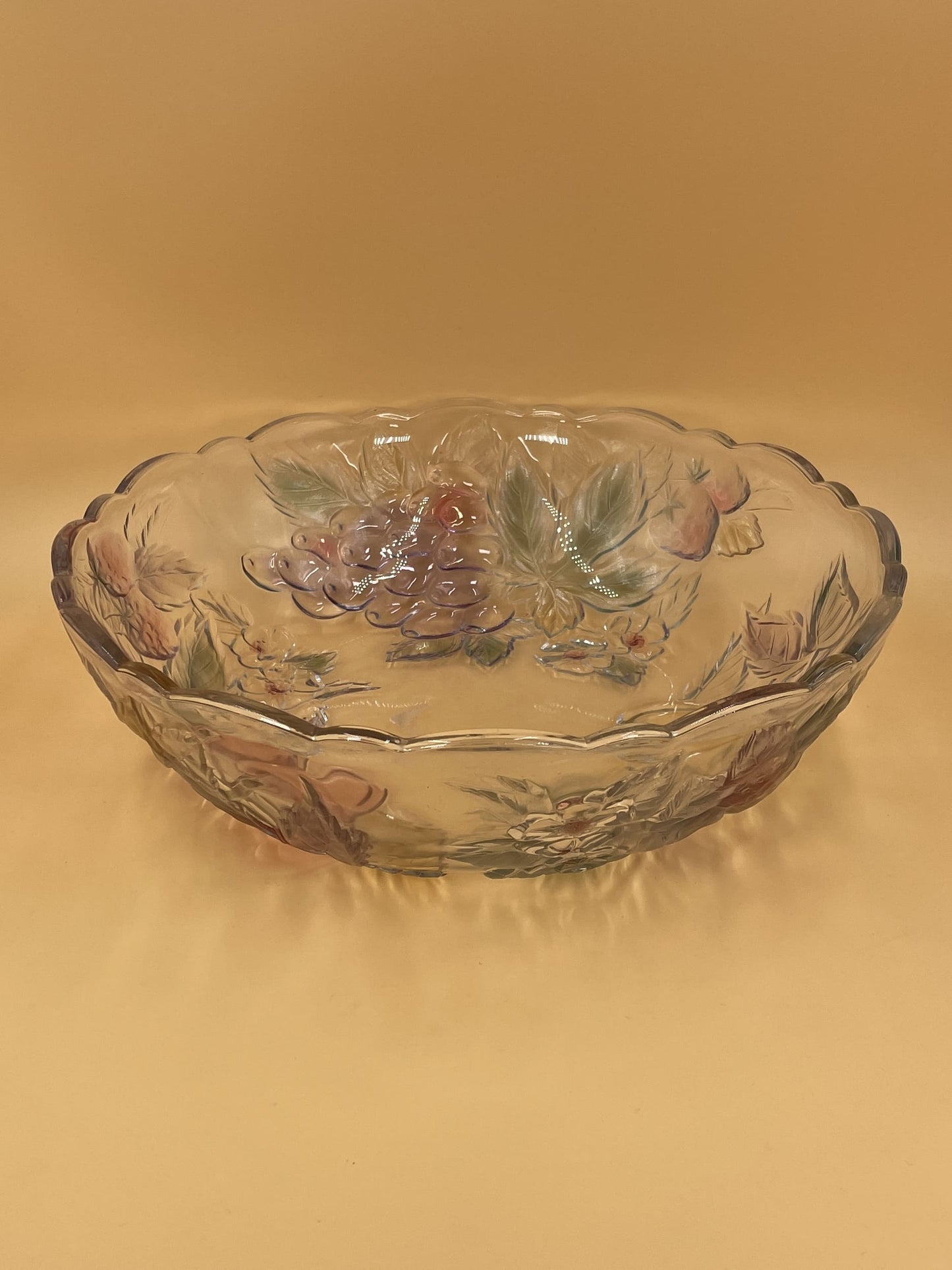 Colored Fruit Glass Serving Bowl