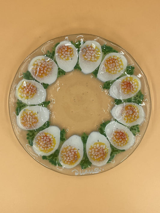 Handmade Deviled Eggs Glass Plate