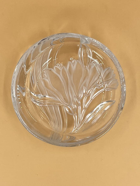 Circular Glass Floral Dish