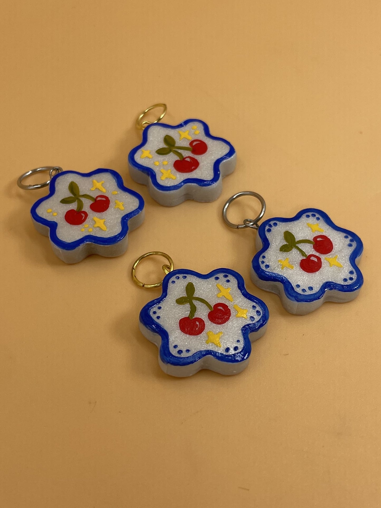 Resinuendo Hand Painted Charm | Cherries