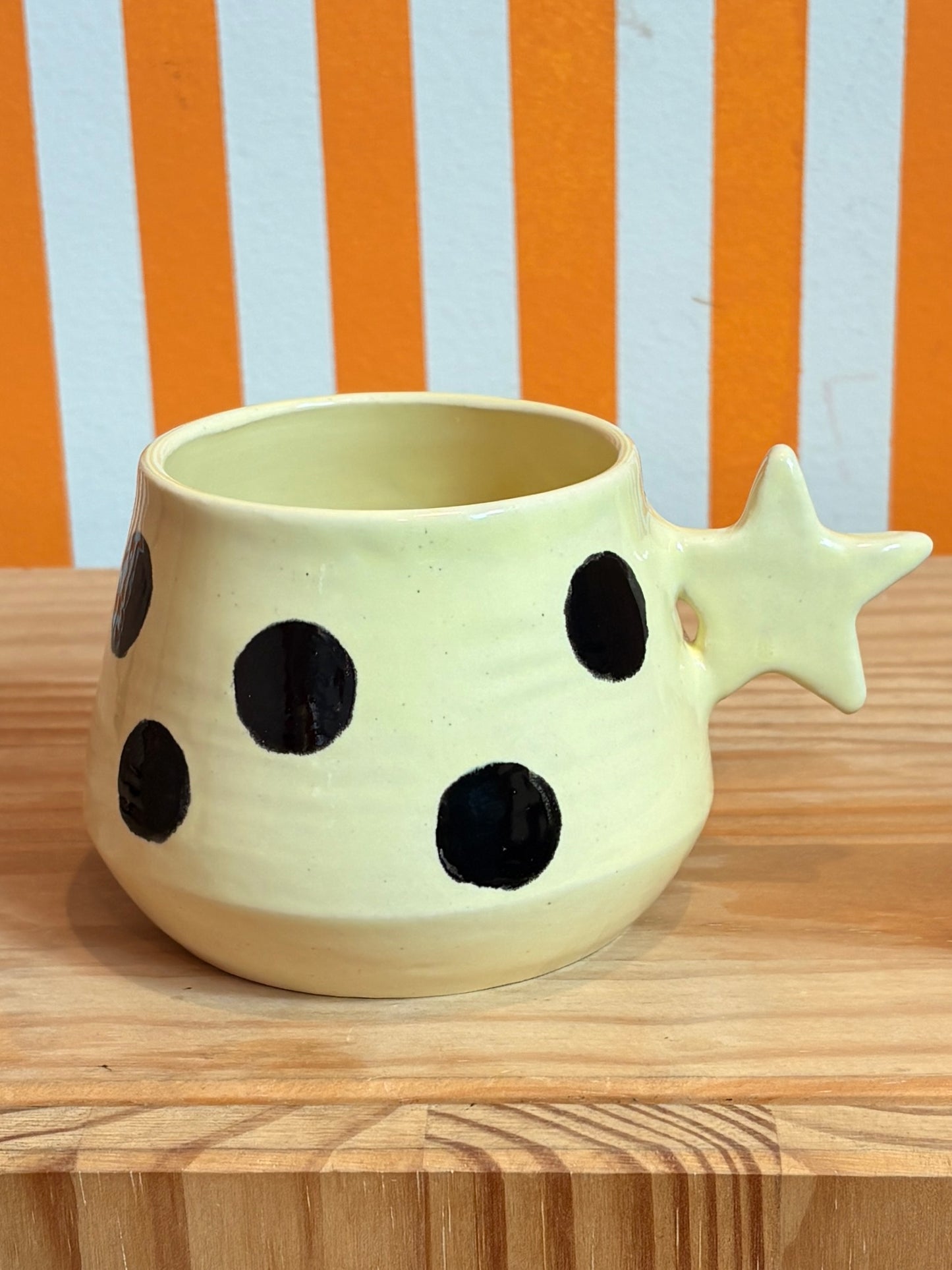 Mellow Ceramics Star Mug | Yellow + Black Dots