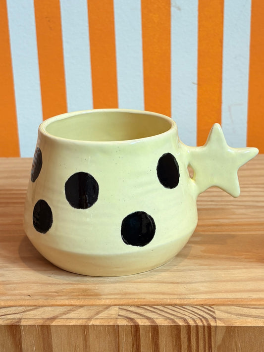 Mellow Ceramics Star Mug | Yellow + Black Dots
