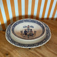 Vintage Johnson Bros Hearts & Flowers Old Granite Ironstone Oval Serving Bowl