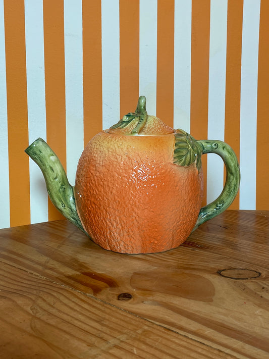 Vintage Orange Citrus Teapot