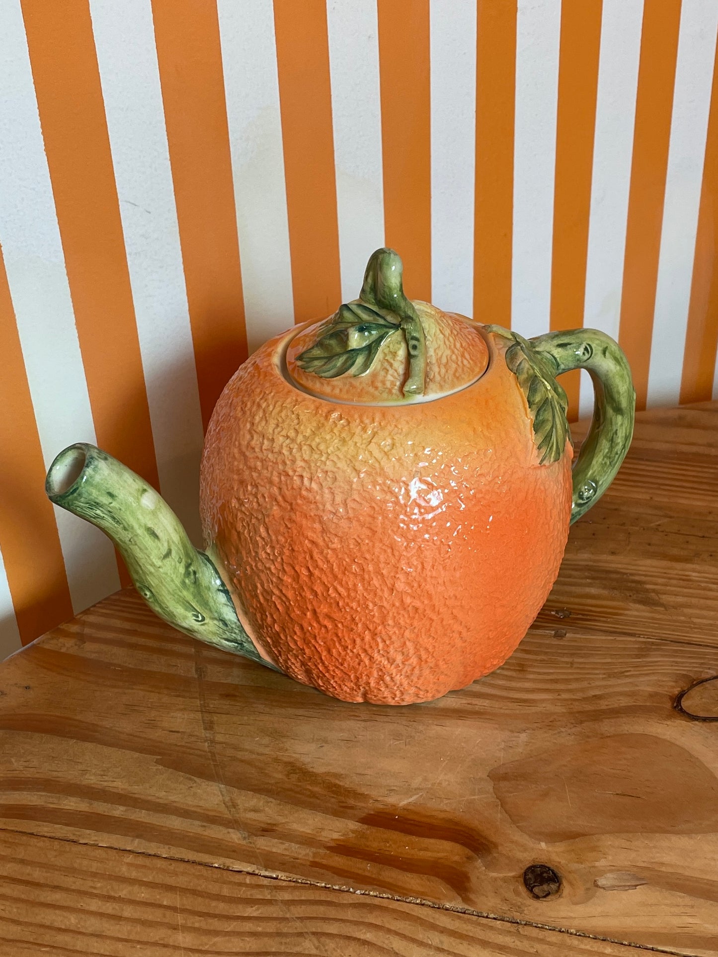 Vintage Orange Citrus Teapot