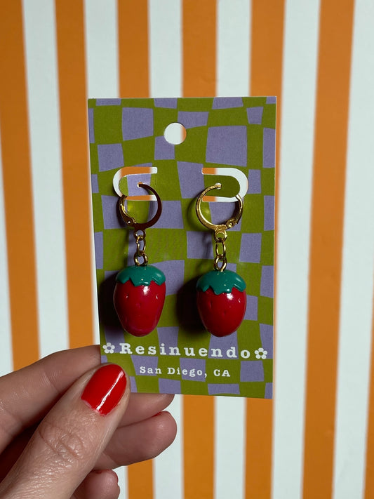 Resinuendo Earring Pair | Strawberries