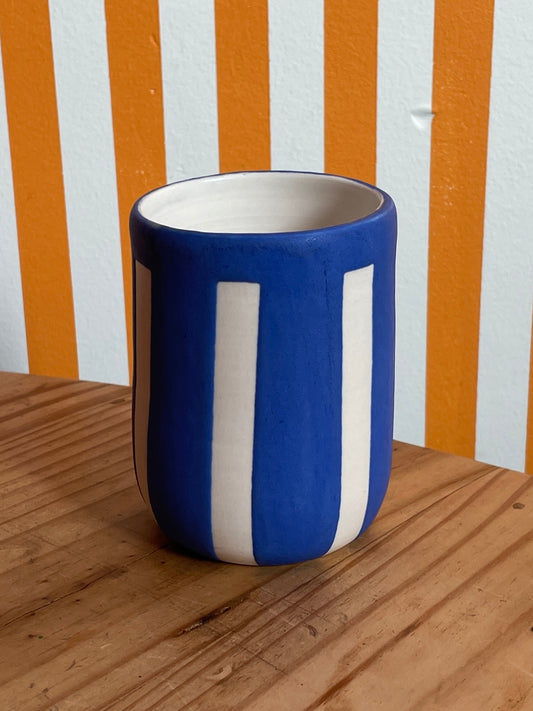 Mellow Ceramics Striped Cup | Blue