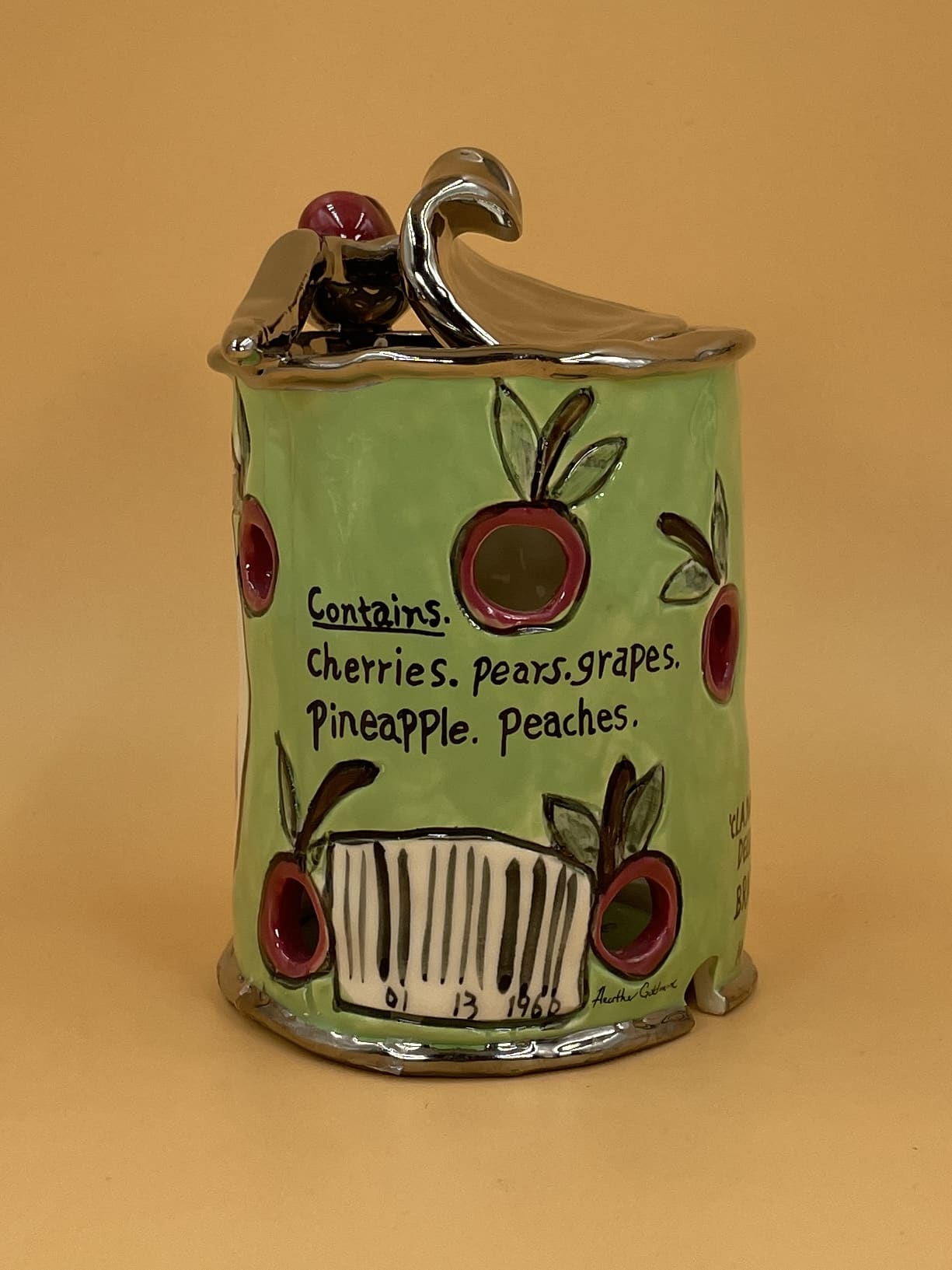 Vintage Fruit Cocktail Can Tea Light Cover (Heather Goldminc)