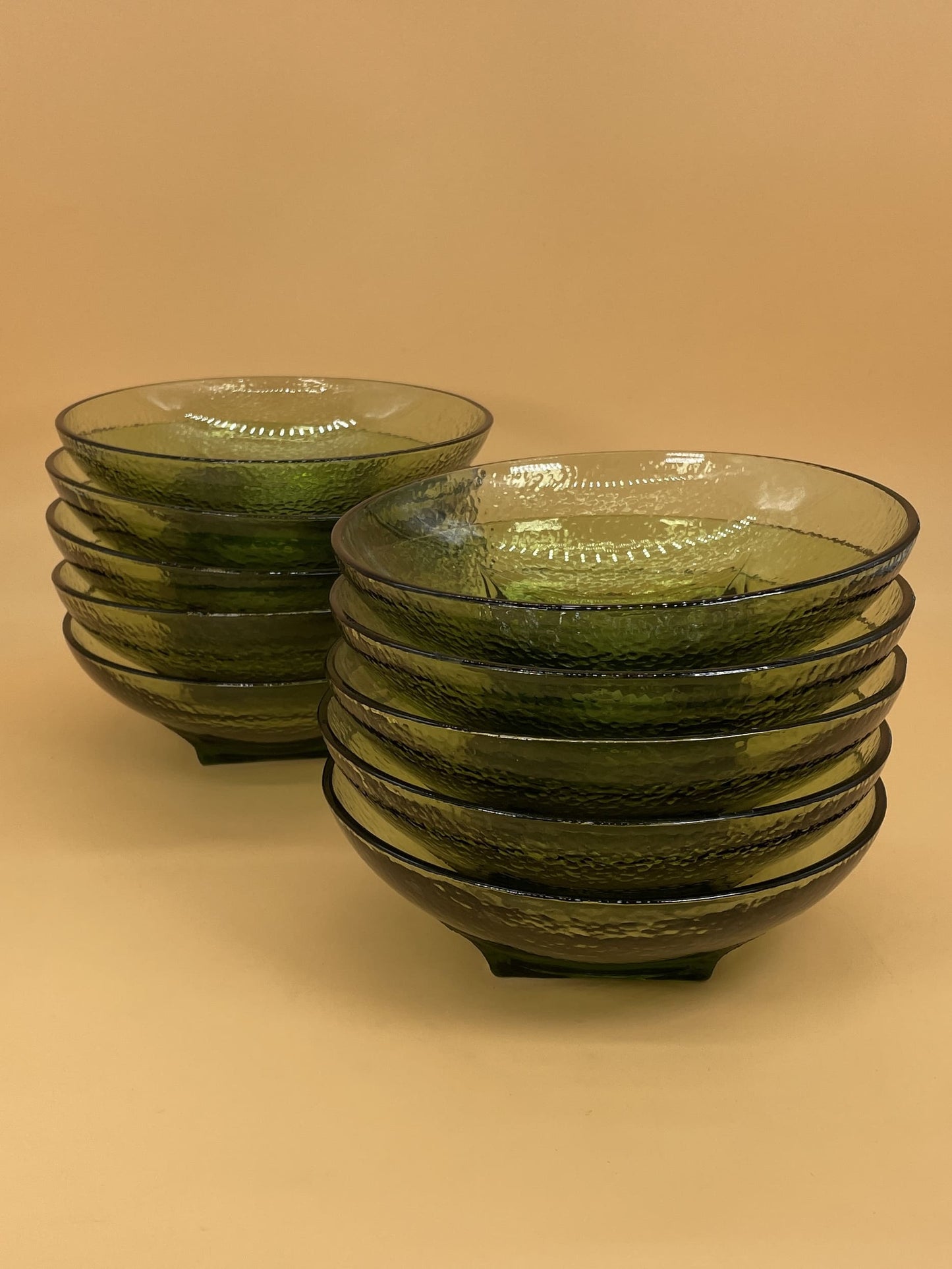 Vintage Hazel Atlas Serving Bowls (Sold in Pairs - Square Bottom, Avocado Green)