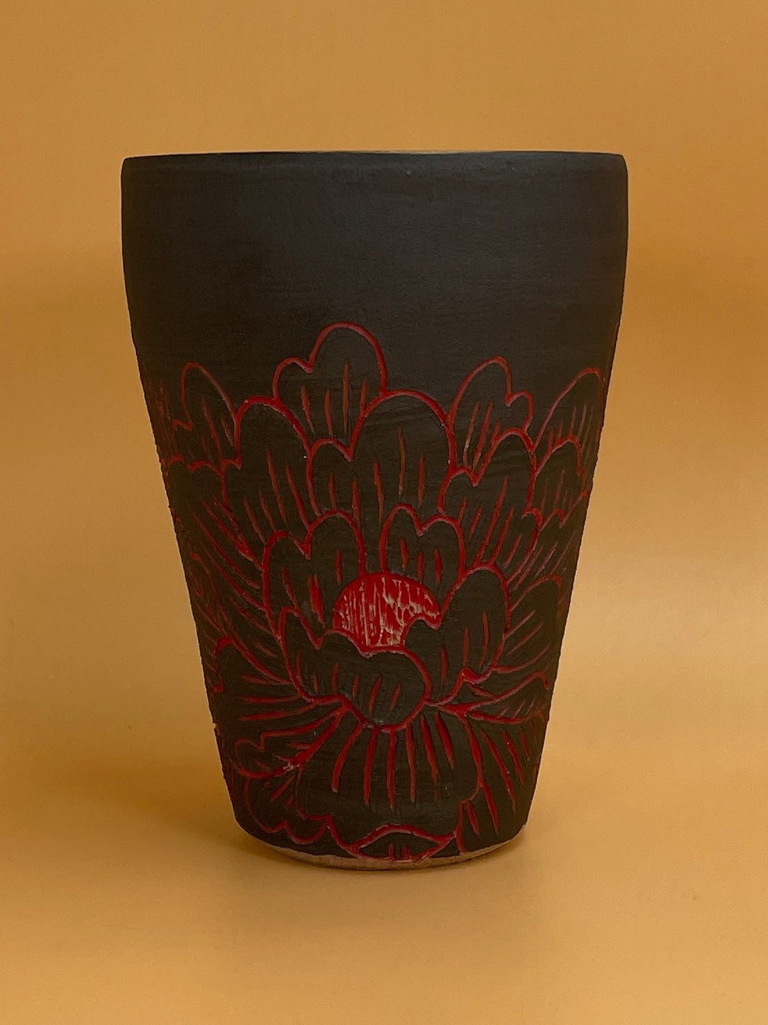 Katie Francis Carved Flower Tumbler | Red