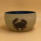 Black Slip Babes Natural / Blue Crab Bowl 6"