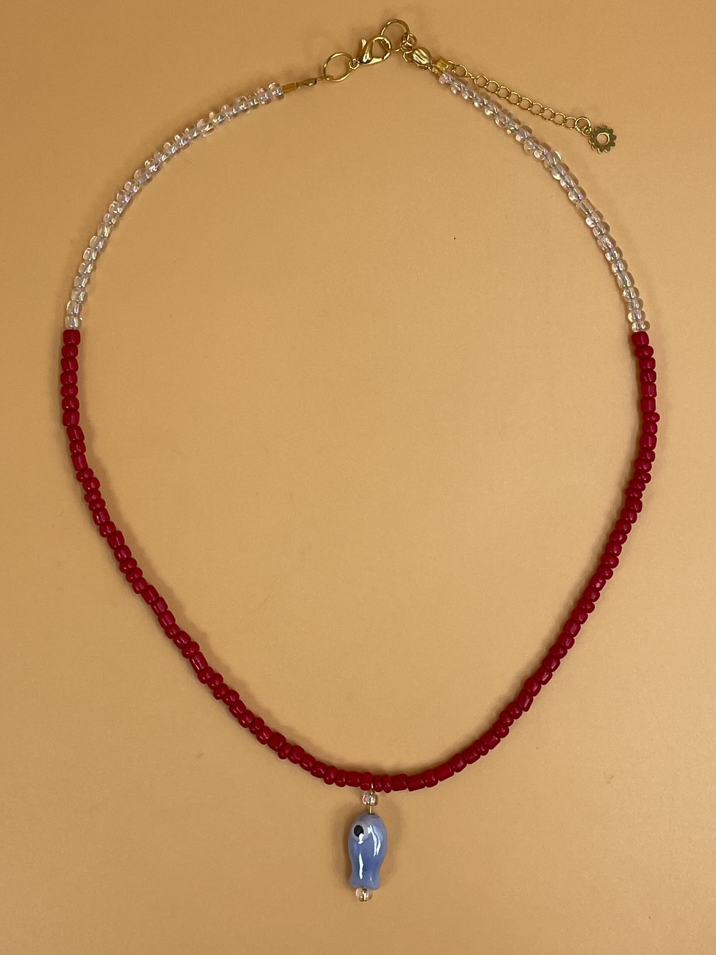 Resinuendo Beaded Fish Necklace | Red