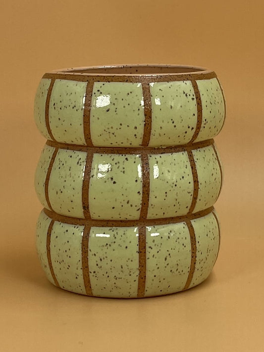 Mellow Ceramics Bumpy Checkered Cup | Mint