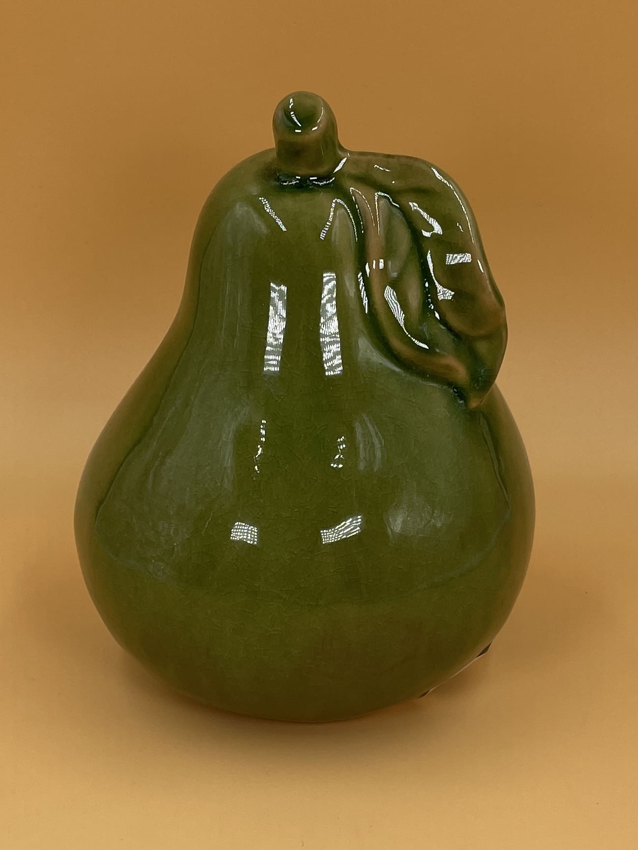 Vintage Green Ceramic Pear