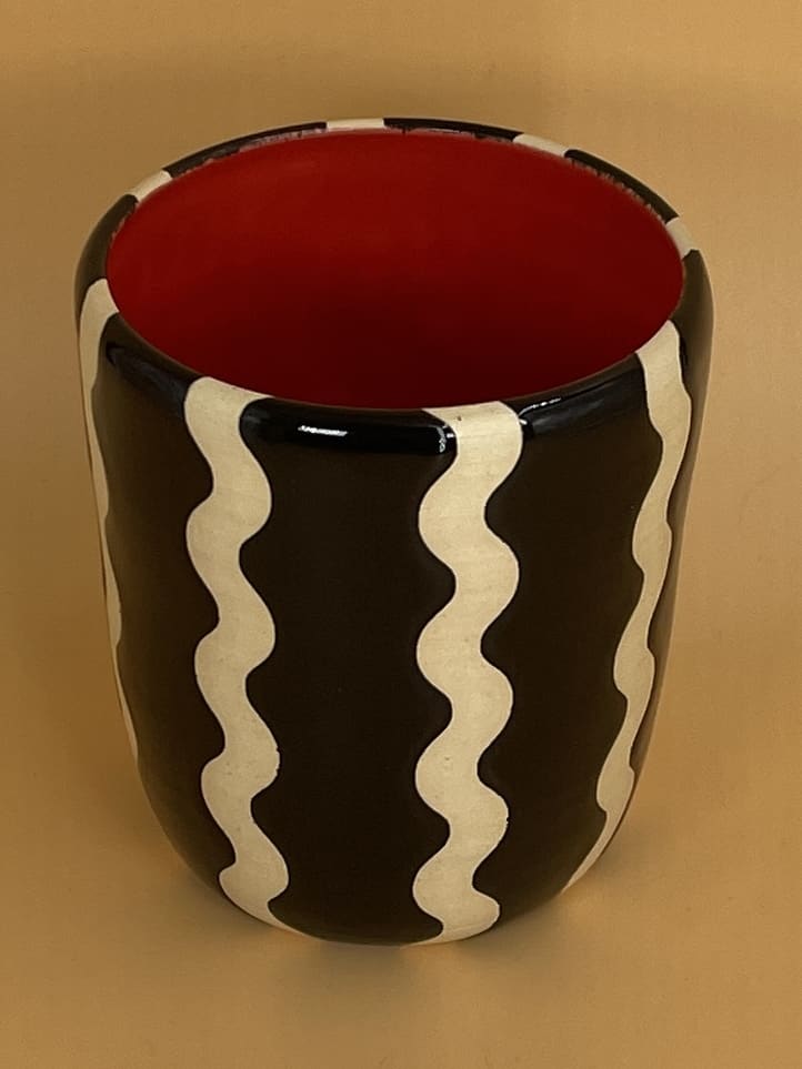 Mellow Ceramics Cup | Black / Red Wiggle