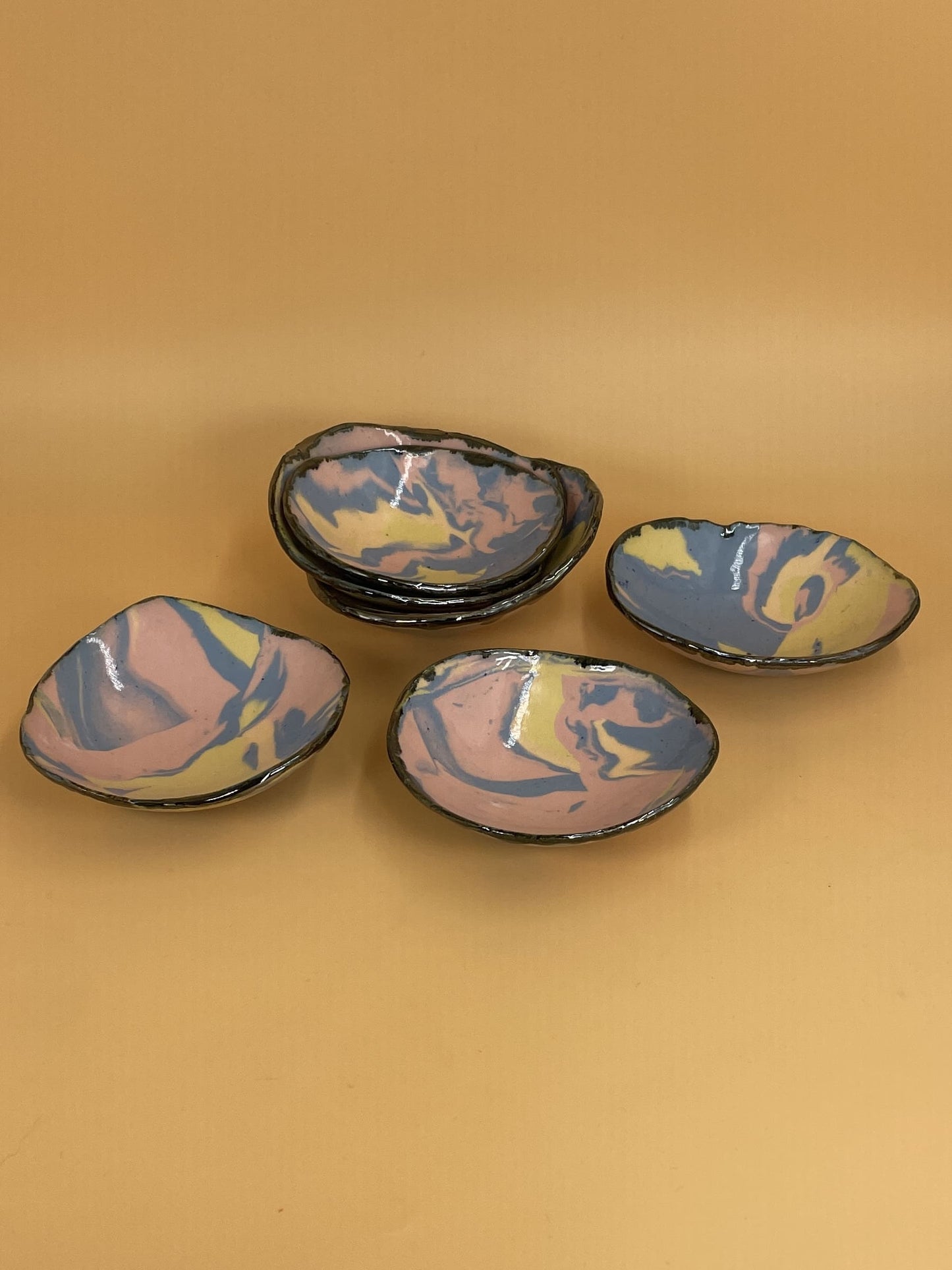 Mellow Ceramics Hand-built Bowl | Blue / Pink / Yellow